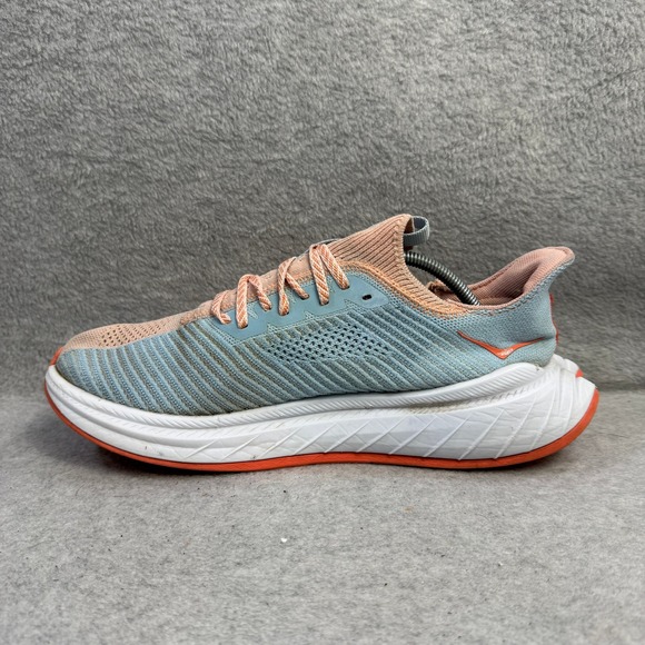 Hoka Women's Peach Orange White Athletic Running Shoes - Picture 7 of 10